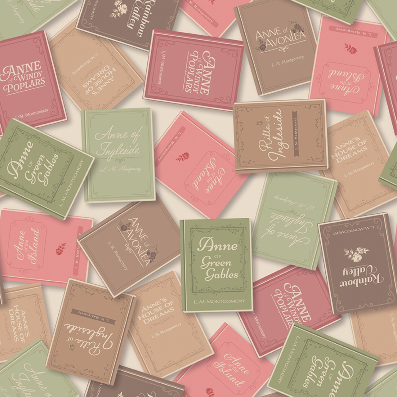 Books in Cream (c16122-cream) | Anne of Green Gables | Riley Blake Designs | Riley Blake